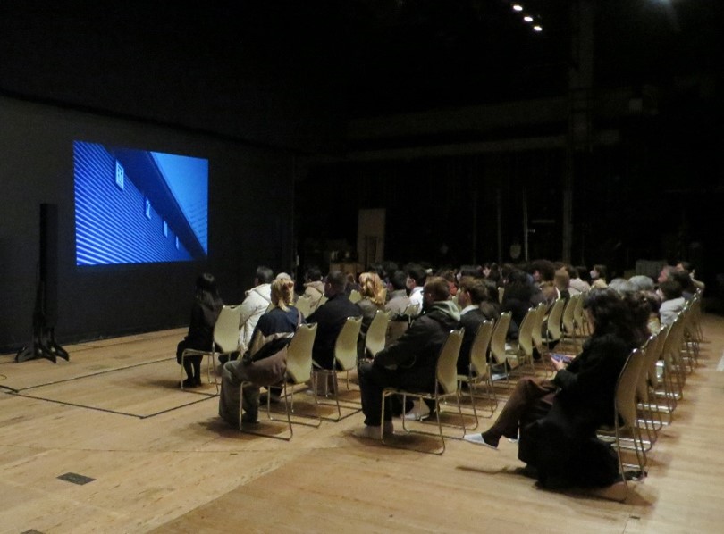 Watching an epic Kabuki performance video on the Small Theatre stage
