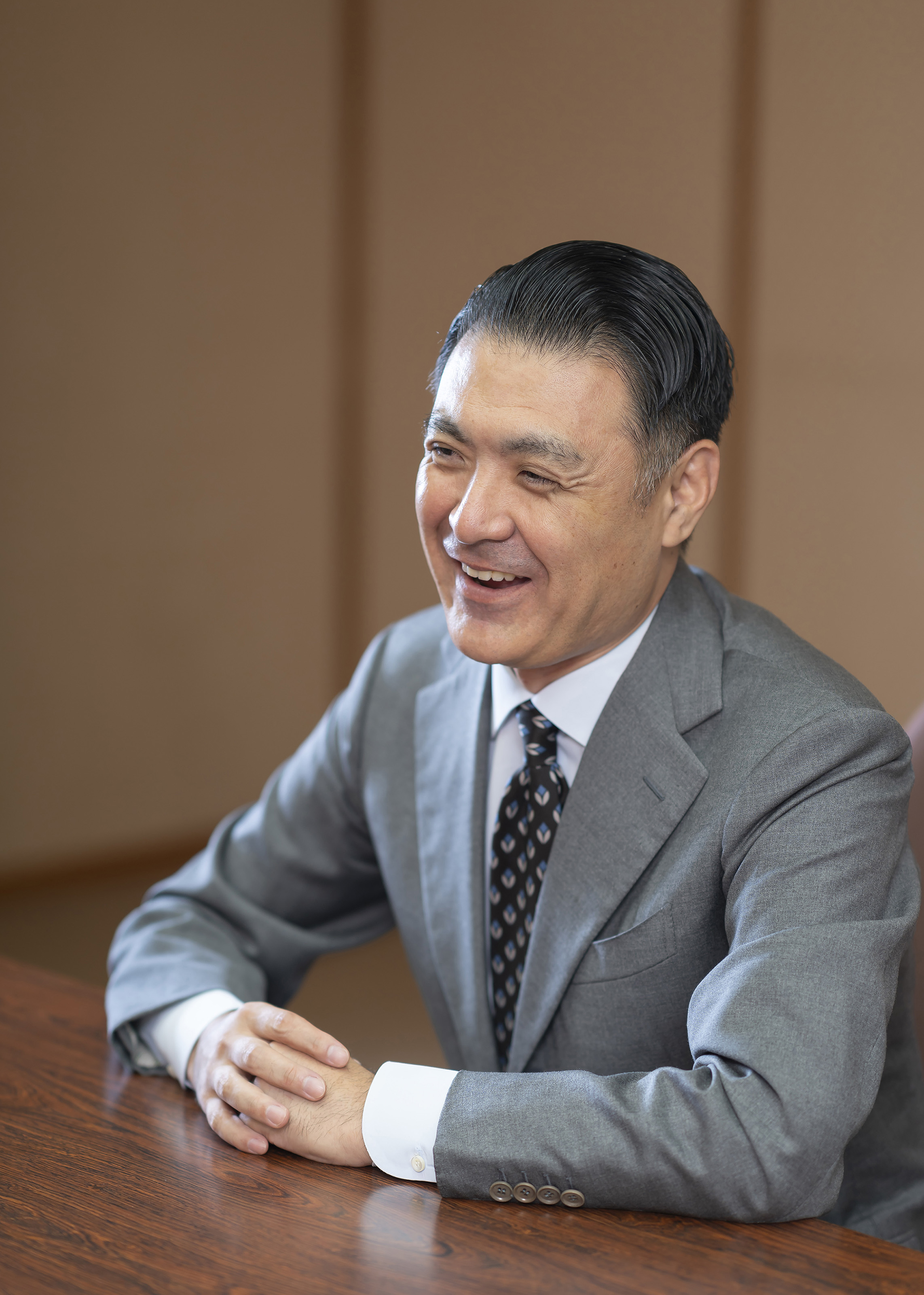 笑顔で語る竹本織太夫