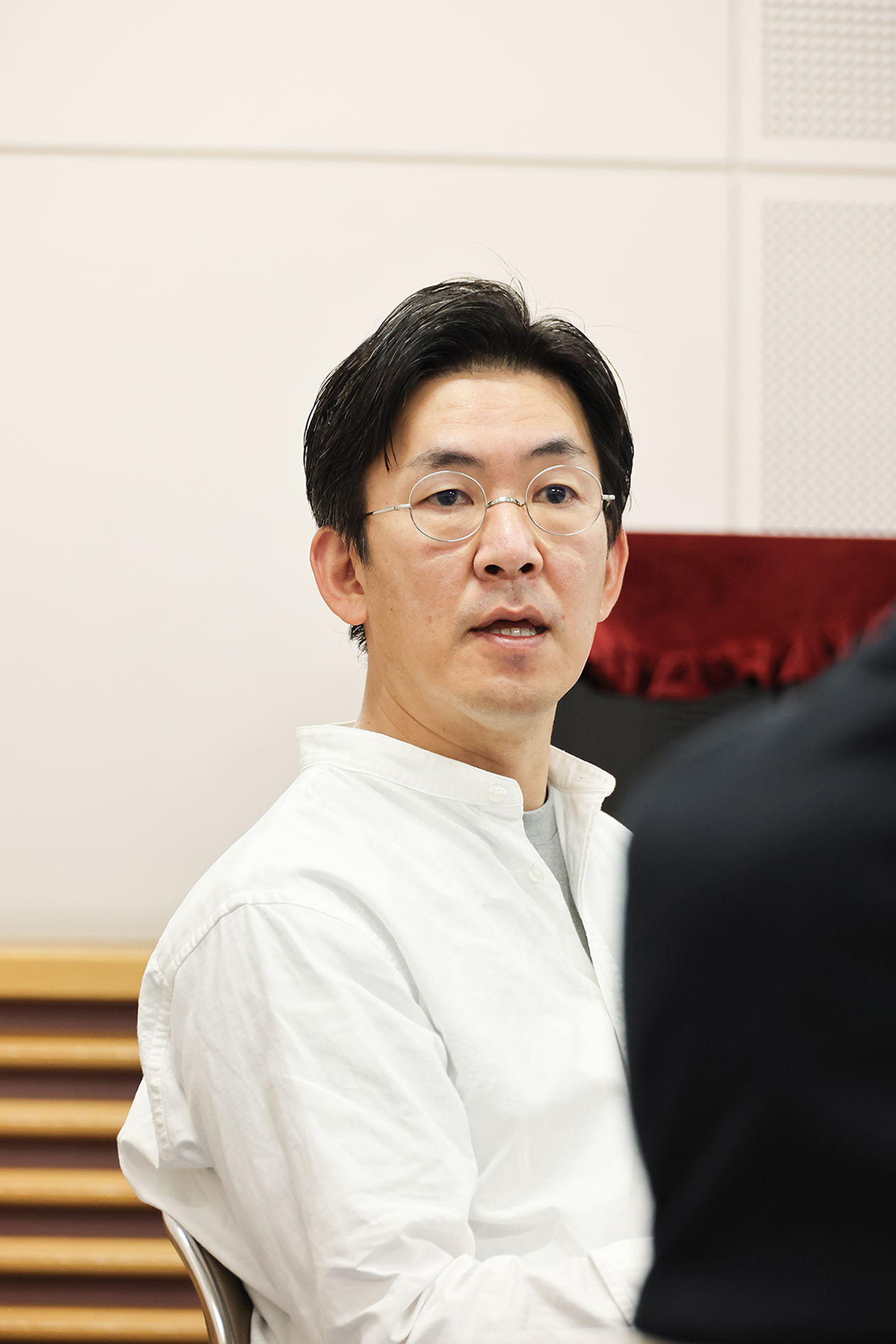 新たなアイディアを語る簑紫郎